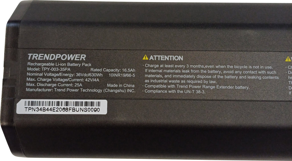Simplo Battery 36V, 17.5Ah, 630Wh