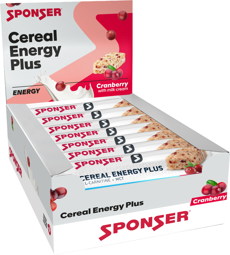 Cereal Energy Plus Bar, CRANBERRY Display (15 x 40 g)