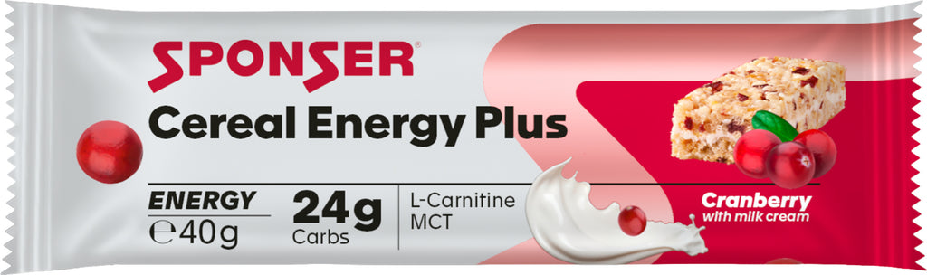Cereal Energy Plus Bar, CRANBERRY Display (15 x 40 g)
