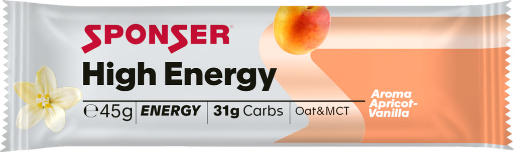 High Energy Bar, APRICOT-VANILLA Display (30 x 45 g)
